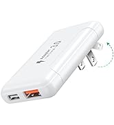 Slim Flat USB C Wall Plug, OKRAY 40W Ultra-Thin&Foldable Dual USB Charger PD30W USB-C+USB-A Fast ...