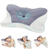 OLIXIS Cervical Neck Pillow for Pain Relief, Ergonomic Memory Foam Pillows for Sleeping, Cooling ...