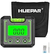 Huepar Digital Level Angle Gauge Mini Angle Finder Level Box with V-Groove Magnetic Base&amp;Backlit ...
