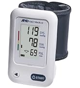 A&amp;D Medical Essential One Button Wrist Blood Pressure Monitor (5.3-8.5"/13.5-21.5 cm Range Cuff) ...