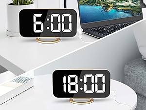 led mirror digital alarm clock