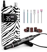 Lavinda 35000RPM Electric Nail Drill, Cordless Nail Drill Machine Portable Rechargeable Nail Efil...