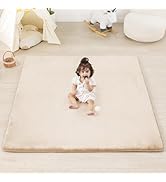 PAPAMAT 1.3" Thick Baby Floor Play Mat 50x50, Basic Padded Foam Mat for Tummy Time Crawling, Non ...