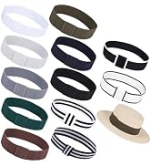 OLYCRAFT 12 Colors Hat Band Set 21.6 Inch Bowknot Tie Polyester Bands 1.5 Inch Wide Stretchable H...
