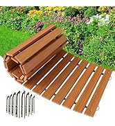 Amazer Wooden Garden Pathway, 6 FT Roll Out Curved Garden Walkway, Widened Plank Non-Slip Outdoor...