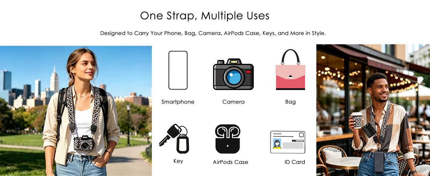 Phone Strap with Zippered Pouch