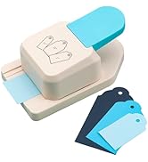 3 in 1 Craft Round Tag Punch, 1.5/2/2.5 Inches Tag Shape Lever Action Craft Paper Puncher for Pap...