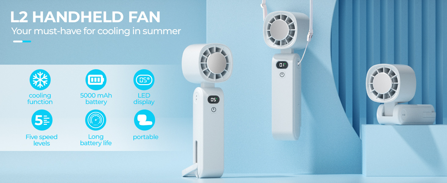 Three modes of use: handheld, hanging around the neck, and desktop