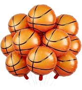 Basketball Balloons 10PCS 18 Inch Vintage Foil Balloons Sports Party Decor | Distressed Finish Ba...