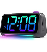 SZELAM Digital Alarm Clock,LED Colorful Small Desk Clocks, with RGB Night Light,USB Charger Port,...