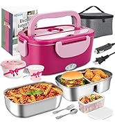AOSION Electric Heated Lunch Box for Adults, 4 IN 1 Lunch Box with 2x1.5L Container, 80W Lonchera...
