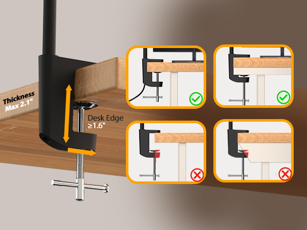 LED Desk Lamp for Home Office with Clamp