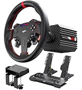 PXN VD6 Direct Drive Racing Wheel Bundle – 6Nm Servo Motor Base, 11?in Steering Wheel with Quick ...