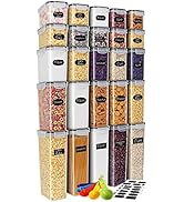 Airtight Food Storage Containers 25-Piece Set, Kitchen &amp; Pantry Organization, BPA Free Plastic St...