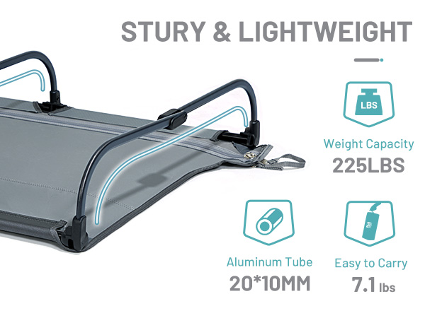 camping cot study frame 225lbs