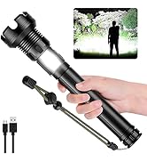 Hoxida Led Rechargeable Tactical Flashlights 90000 High Lumens, Xhp90 Brightest Flashlight with C...