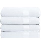 BOUTIQUO Premium Cotton 4 Pack Bath Towel Set - 100% Pure Cotton - 4 Bath Towels 27x54 - Ideal fo...