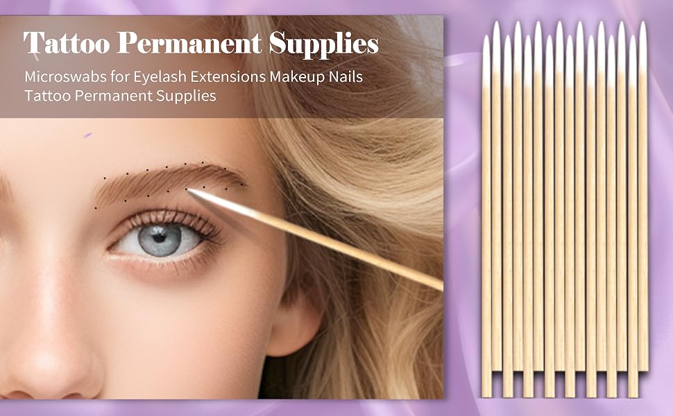 Microswabs for Eyelash Extensions Makeup Nails Tattoo Permanent Supplies