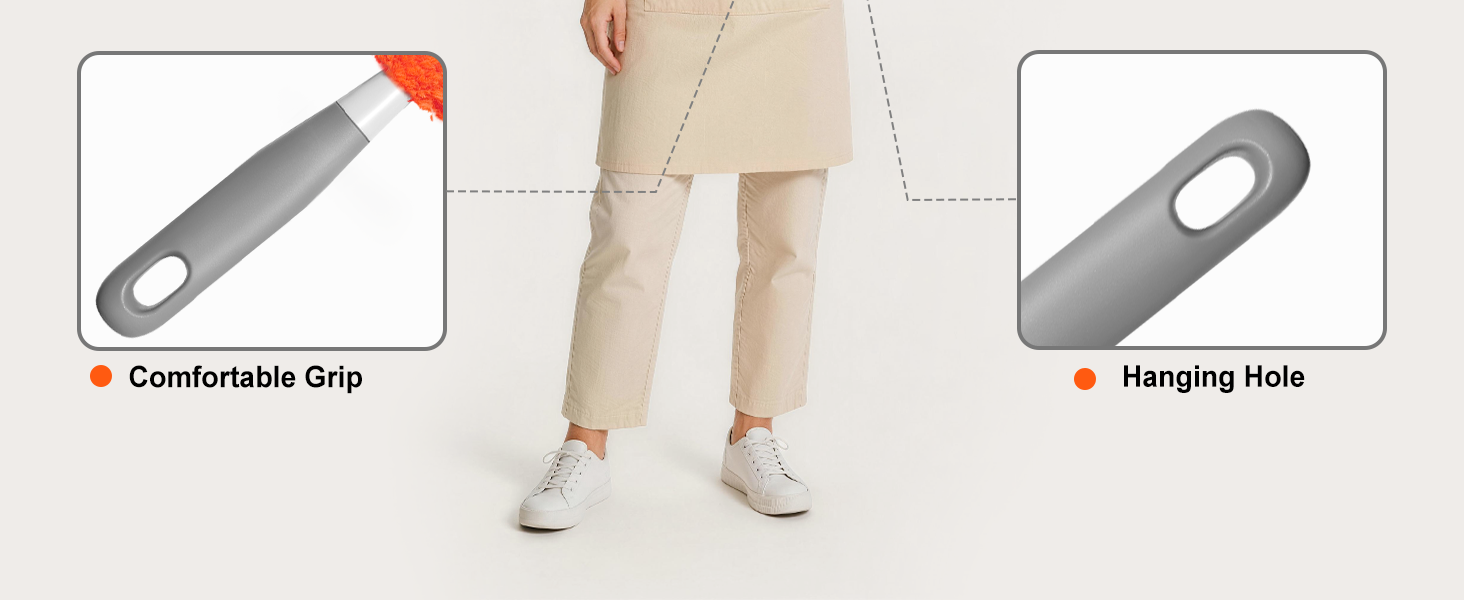 Comfortable grip handle with bulit-in hanging hole