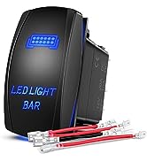 Nilight - 90001B LED Light Bar Rocker Switch 5Pin Laser On/Off LED Light 20A/12V 10A/24V Switch J...