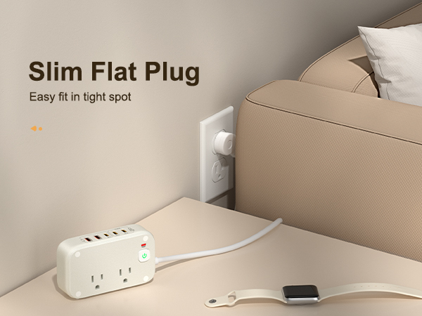 Slim flat plug easy fit in tight spot