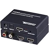 Tendak 1X2 HDMI Splitter 4K@30Hz with Audio Extractor, HDMI to Optical and R/L Audio Output, Comp...