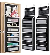 JARLINK 2 Pack 5-Shelf Over Door Organizer Storage, Upgrade Hanging Storage with Clear Window, 50...