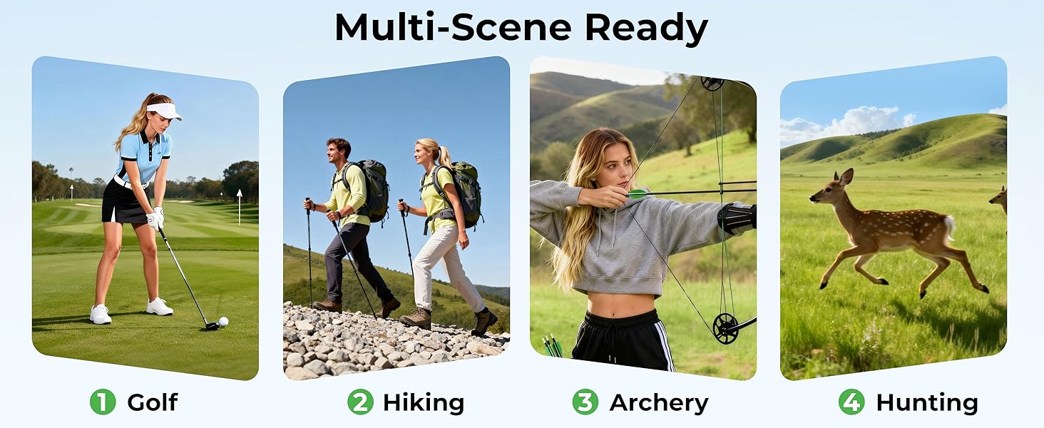 Multi-Scene Ready,1200Yards Range Finder for Hunting or shooting, drivers, hunters, and outdoor