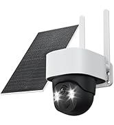 Solar Security Cameras Wireless Outdoor, 3K/5MP PTZ 360° View Battery Powered WiFi Camera for Hom...