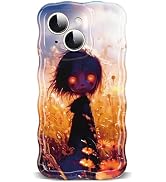 ETPESOK Compatible with iPhone 14 Case Glossy Portrait with Flower Pattern Design Cute Curly Wave...