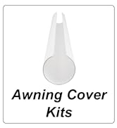 Awning Cover Kits. White awning cover kit snaps over existing awning for added protection.