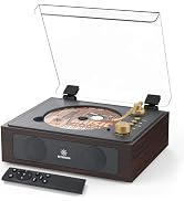 RetroAudio CD Player with Built-in Speakers Bluetooth Retro Portable CD Players for Home Music Pl...