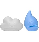 Ubbi Muted Color Cloud and Droplet Silicone Bath Squeeze Toys for Toddlers and Baby, Fun Bath Tim...