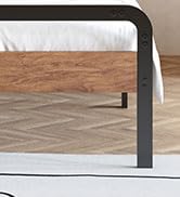Lutown-Teen 12 Inch Twin XL Bed Frames with Wooden Headboard and Footboard, No Box Spring Needed,...
