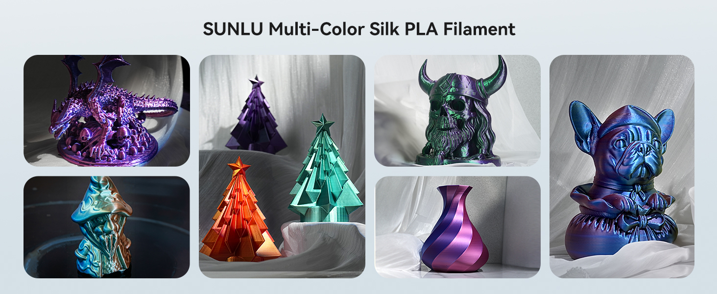SUNLU Triple Color Silk PLA Filament Bundle 250g