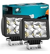 Nilight LED Pod Lights 2PCS 3.3 Inch 6LED Spot Flood Combo Beam Square Driving Work Lights Built-...