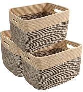 HZFTJOY 3 Pack Woven Storage Baskets for Shelves,13.5"×11"×9.5"Organizing Bins,Gift Baskets for T...