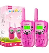 Walkie Talkies for Kids Toys, Easter Basket Stuffers for Girls Ages 4-6, Pink Walkie Talkie with ...