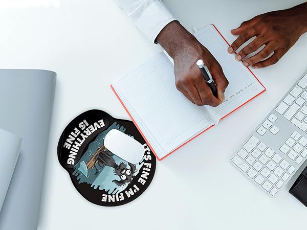 Funny Dog Ergonomic Mouse Pad with Wrist Rest, Cute Home Office Desk Accessories Decor