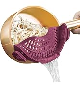 AUOON Silicone Clip on Strainer - Adjustable Strainers and Colanders for All Pots Pans and Bowls ...