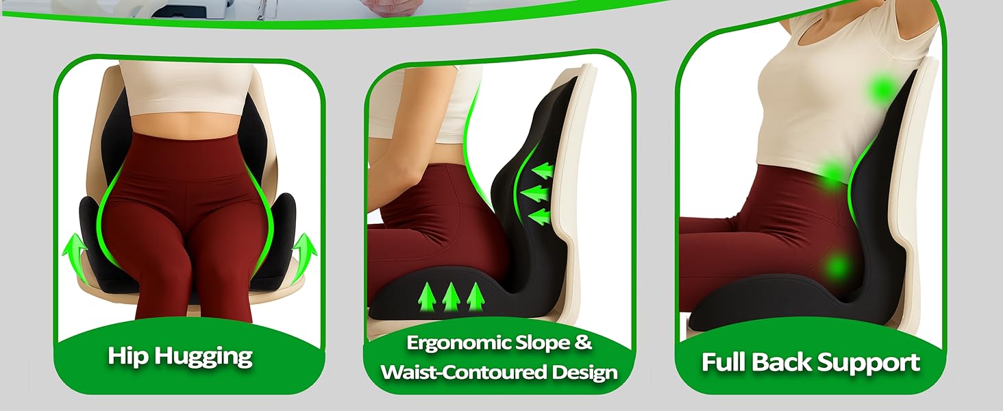 Full back support seat cushion