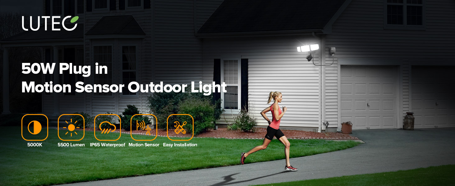 Motion Sensor Outdoor Light Plug in