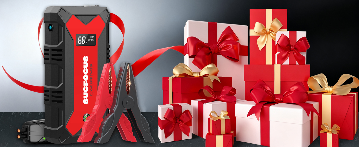 Text reads 'Image 2'. Marketing product display featuring red and black electronic devices with gold gift boxes and ribbons against dark background.