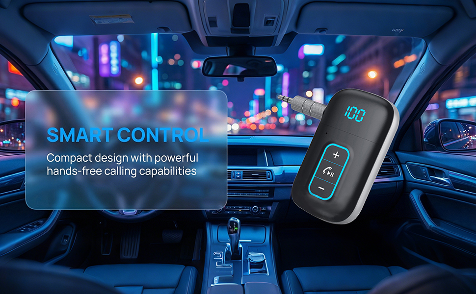 car FM adapter with smart control
