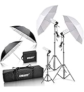 EMART Umbrella Photography Lighting Kit, 200/700W Bulbs, Soft Light Continuous Photographic Refle...