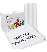 HUOJI 8.3x11 Thermal Printer Paper, 4 Rolls US Letter Size, Quick-Dry A4 Thermal Paper Rolls, Com...