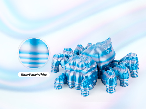 Silk PLA 3D Printer Filament, Shiny Multicolor Rainbow PLA Filament 1.75mm, Fast Color Change PLA