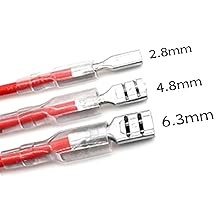 pre-crimped wire sizes, 2.8mm spade terminals, 4.8mm spade terminals, 6.3mm spade terminals