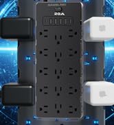 20 Amp 12 Gauge Heavy Duty Power Strip 2500W,4000 Joules Surge Protector,High Power Capacity,Stra...