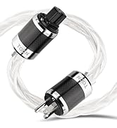 TODN Audiophile Power Cable 4 AWG HiFi Audio Power Cord with Silver-Plated O-C-C, Carbon Fiber Sh...